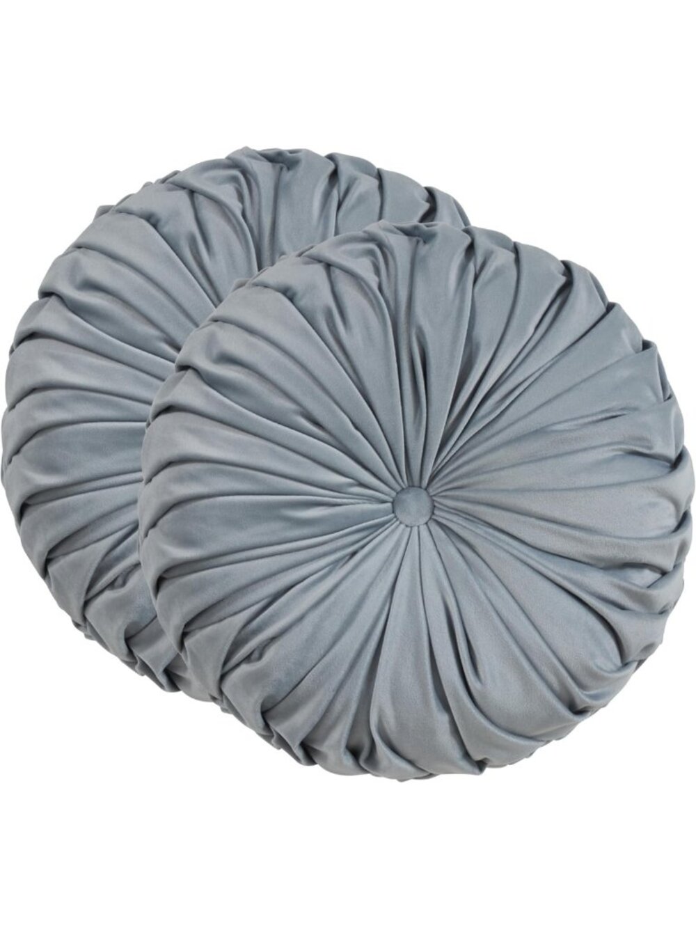 Soft Round Velvet Pintucked Throw Pillows (Set of 2) - Cozy Home Decor Accent